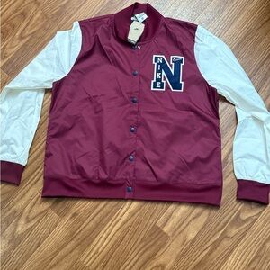XL women Nike Burgundy and White Letterman Jacket